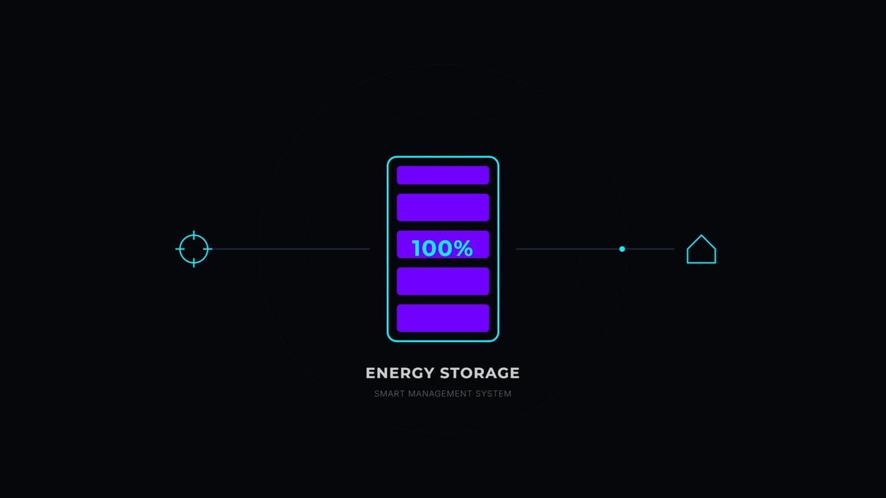 Animación Digital de Carga de Almacenamiento de Energía con Contador de Porcentaje