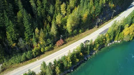 Aerial-view-of-vehicle-moving-on-road-at-countryside-4k