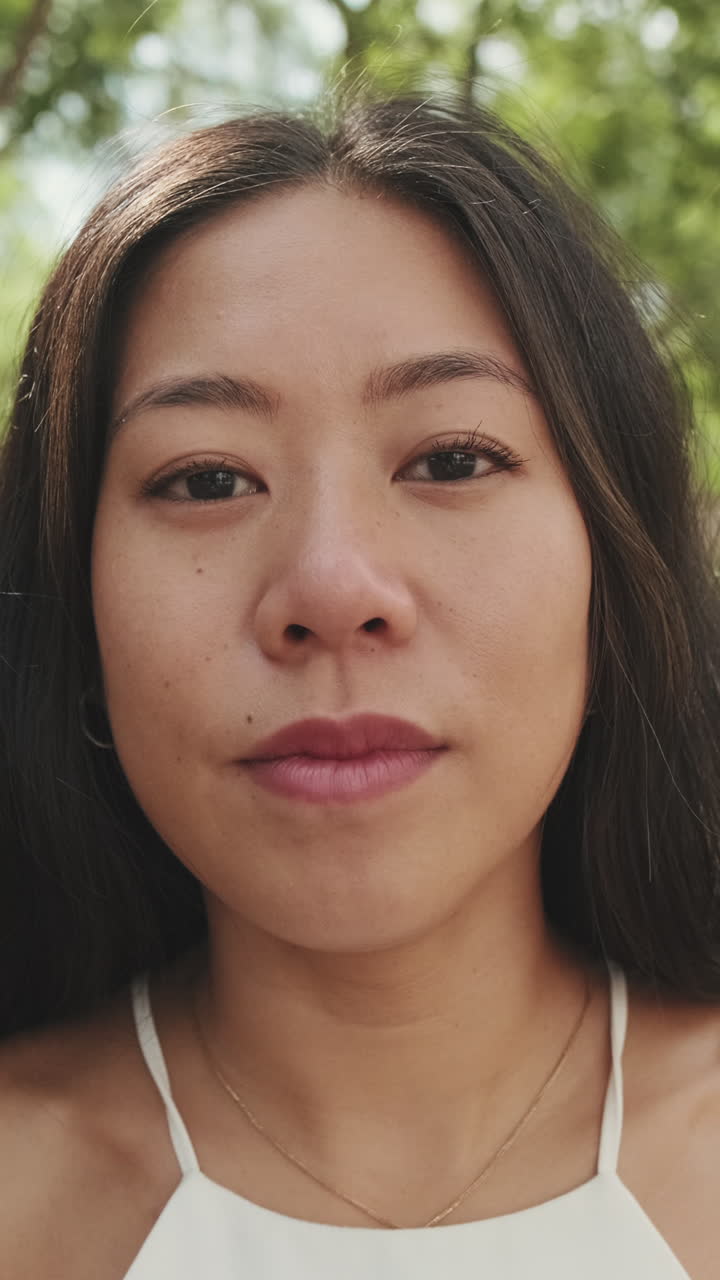 Close-up portrait of an Asian woman