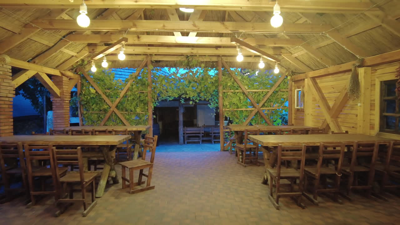 PUHOI, MOLDOVA - 12 OCTOBER, 2021: Restaurant terrace at Asconi winery