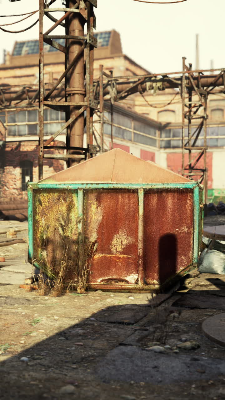 버려진 공장에서 녹은 컨테이너