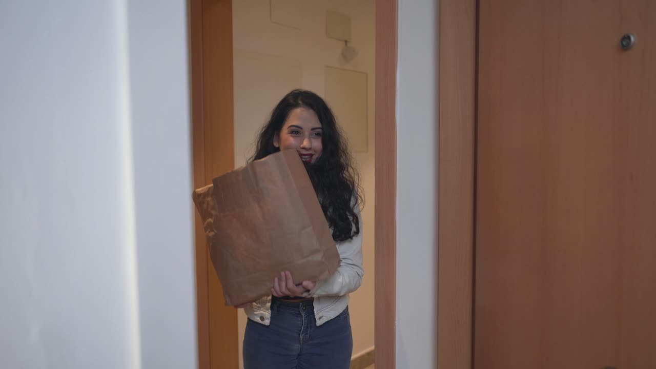 Friends Meeting at the Apartment Door