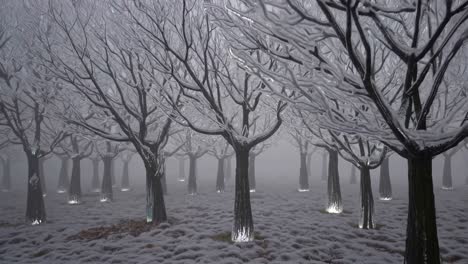 bosque helado de invierno