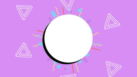 colors lines and geometric figures animation with circular frame