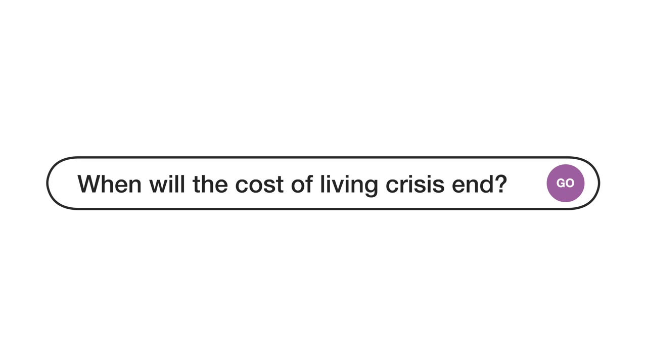 Cost of Living Crisis Search Bar Question Animation Economy Concern Concept