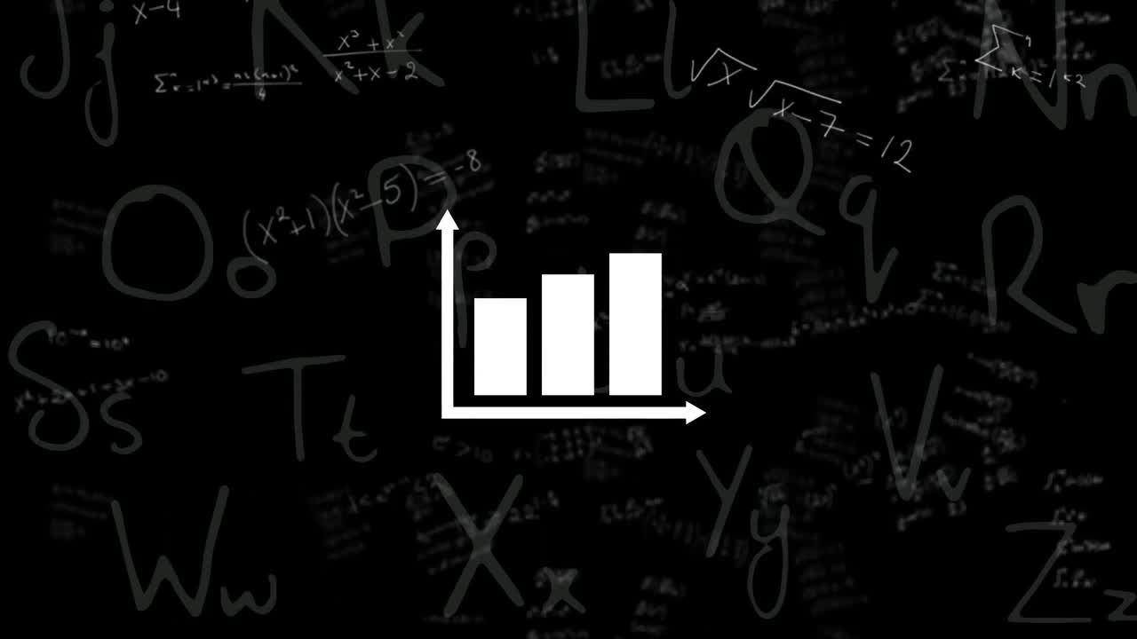 Animation of moving mathematical formulas over blackboard