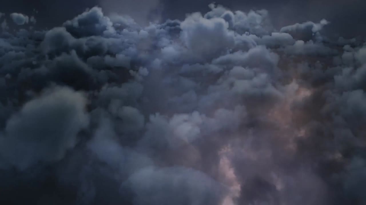 구름과 함께 하늘에 천둥이