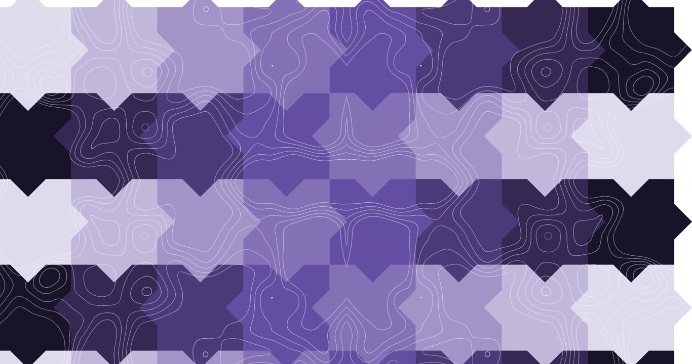 Animation of purple and white pattern and white lines background