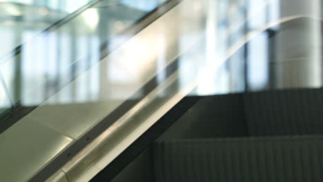 close-up shot of escalator going up