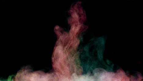 the colorful smoke after explosion. slow motion