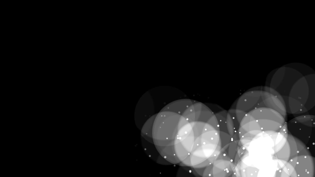 abstract circular golden sparkle glitter bokeh flowing movement on black background with alpha channel