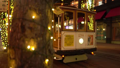 cable cars in downtown san francisco