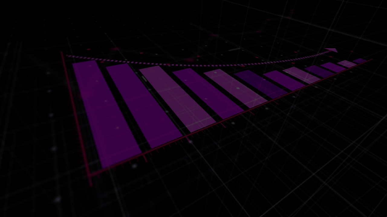 animación del procesamiento de datos financieros sobre un fondo negro