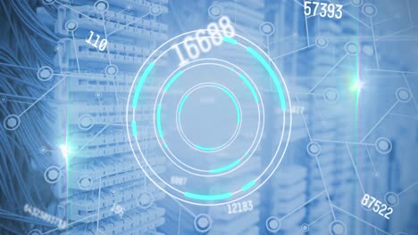 Multiple-changing-numbers-over-round-scanner-and-network-of-connections-against-server-room