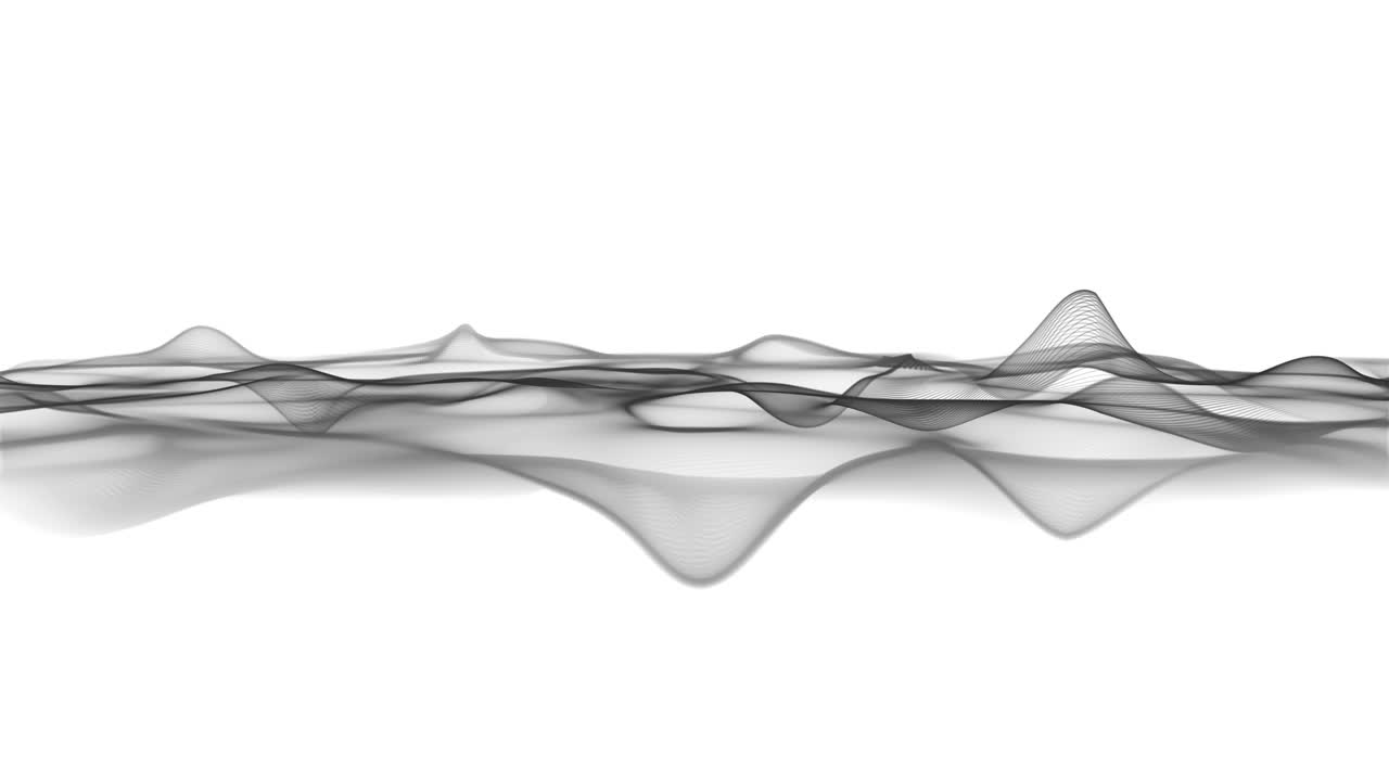 Looping Elegant Dark Gray Wave on White Background