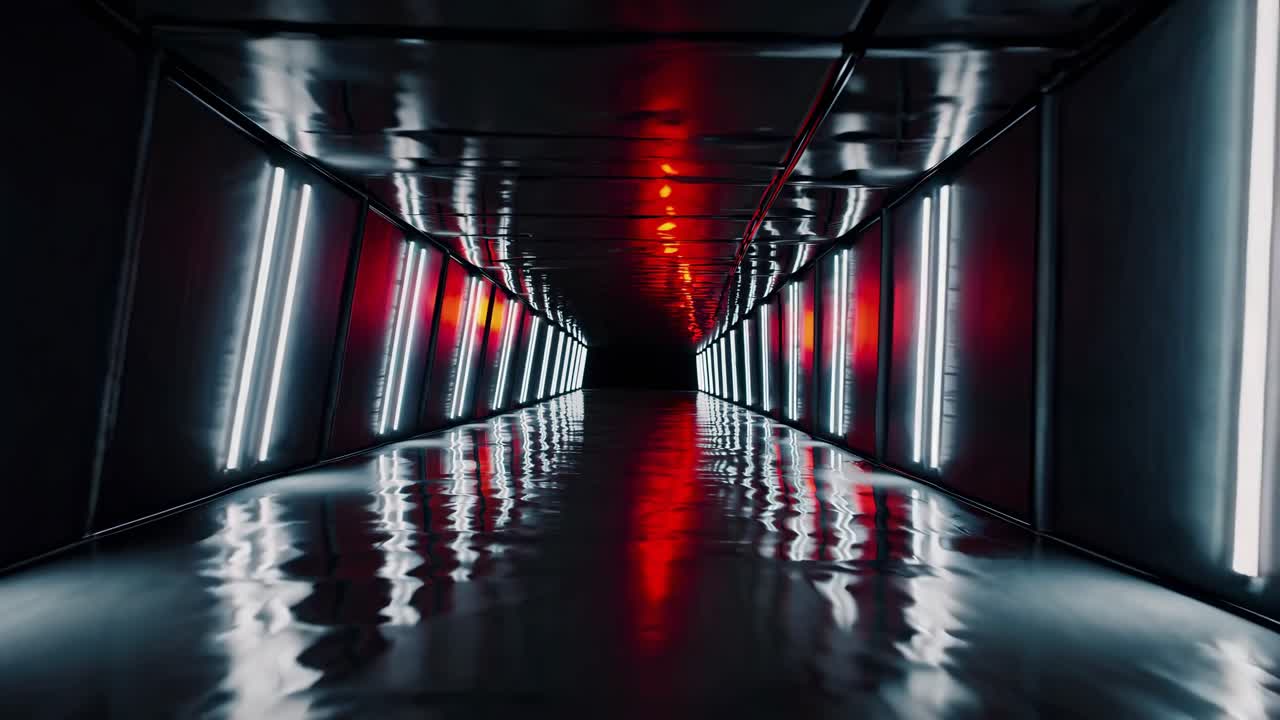 네온 터널 복도