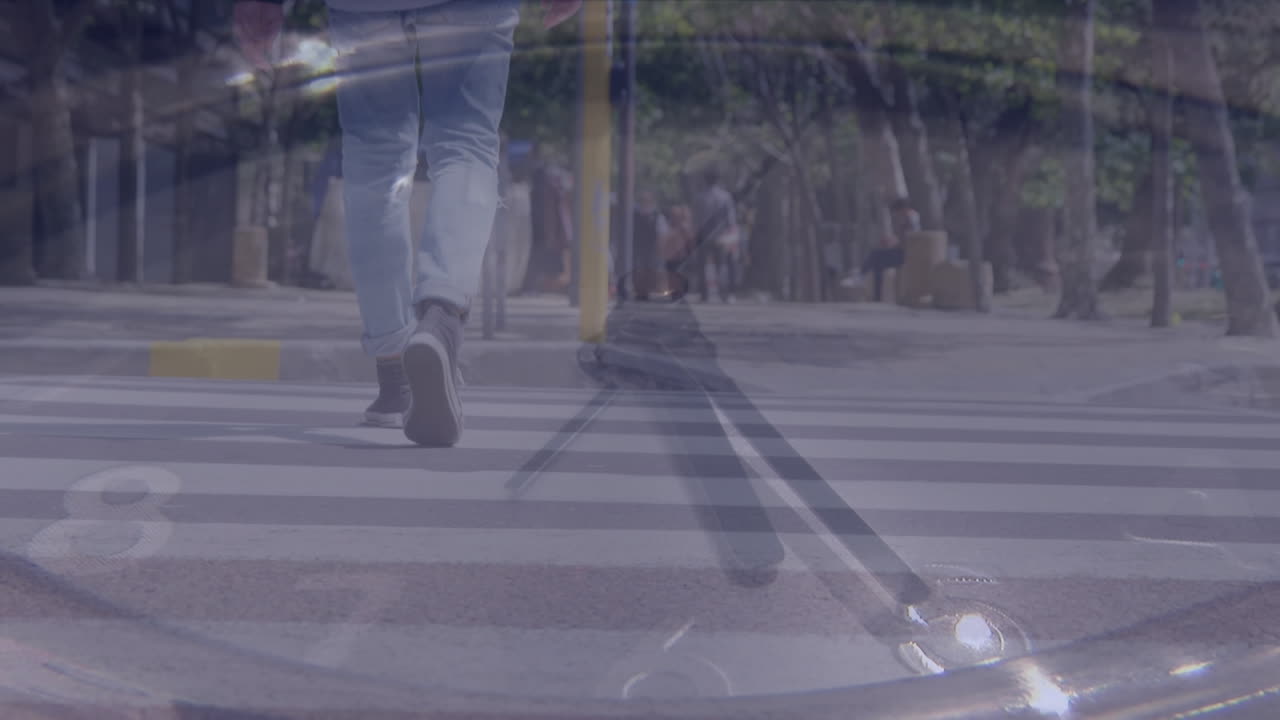 걸어다니는 백인 사업가 위에 움직이는 시계의 애니메이션