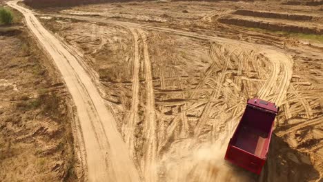 dump truck in a sand quarry