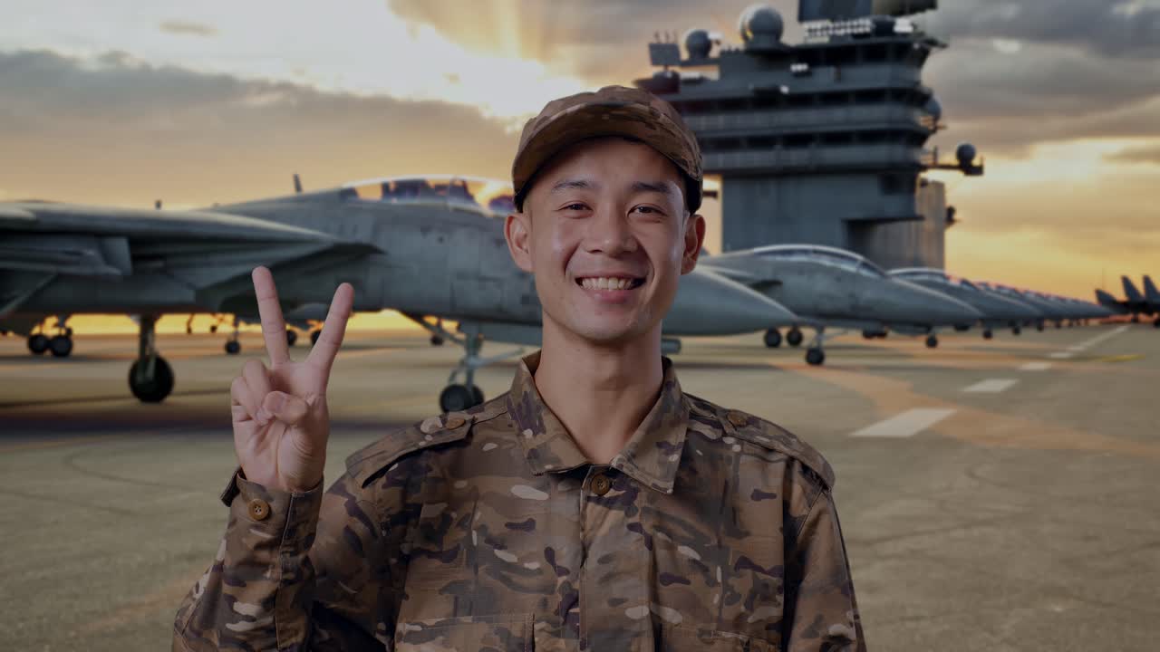 Military Personnel at Aircraft Carrier