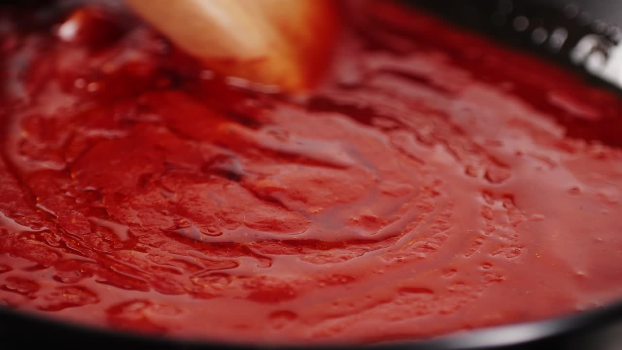 Preparing Tomato Sauce in a Pan