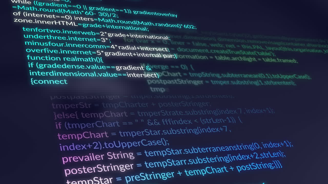 animación del procesamiento de datos financieros sobre un fondo oscuro