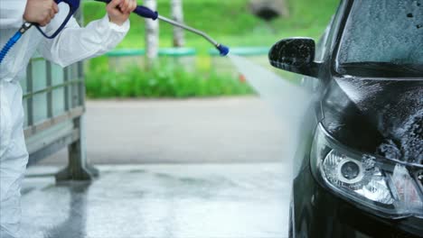 lavado de coches en curso