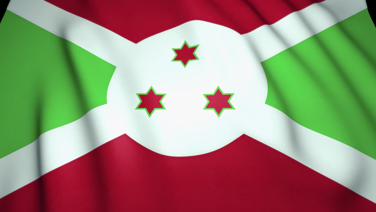 Waving realistic Burundi flag in 4K, loop animation