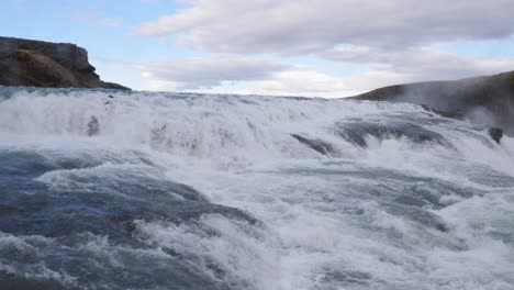 higher cascade of gullfoss waterfall in golden circle in south iceland