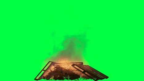 burning wooden pallet