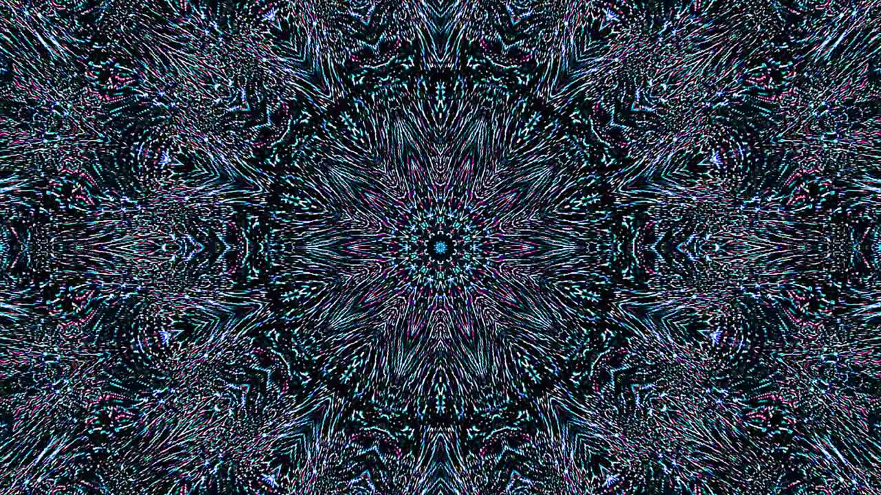 abstract lines colorful light shining round shape in center, black background