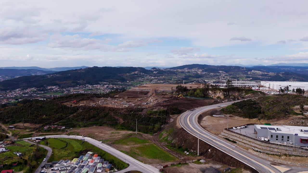 Aerial works for future industrial zone in Revinhade Felgueiras Portugal