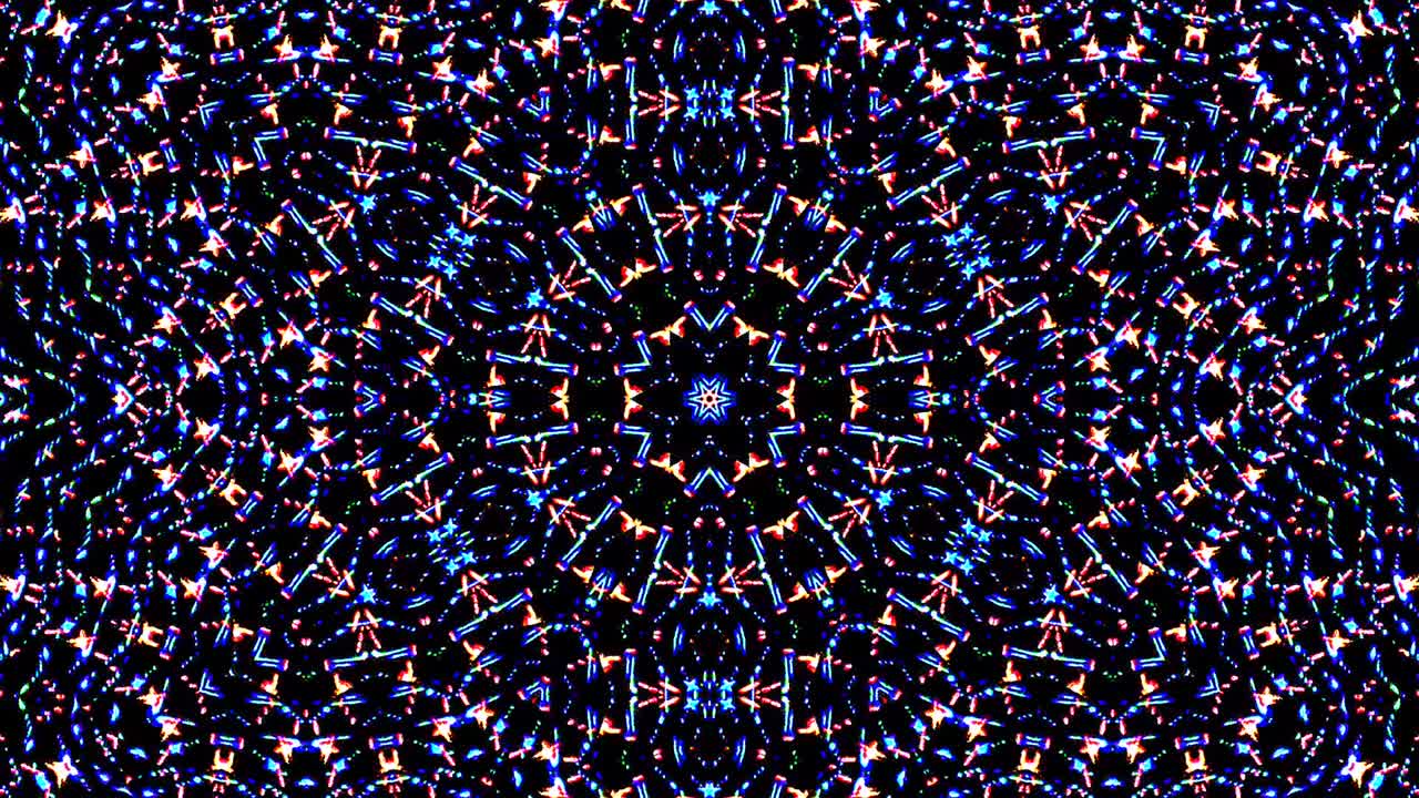 hermoso caleidoscopio abstracto que brilla, una luz radiante que regula los movimientos sutiles