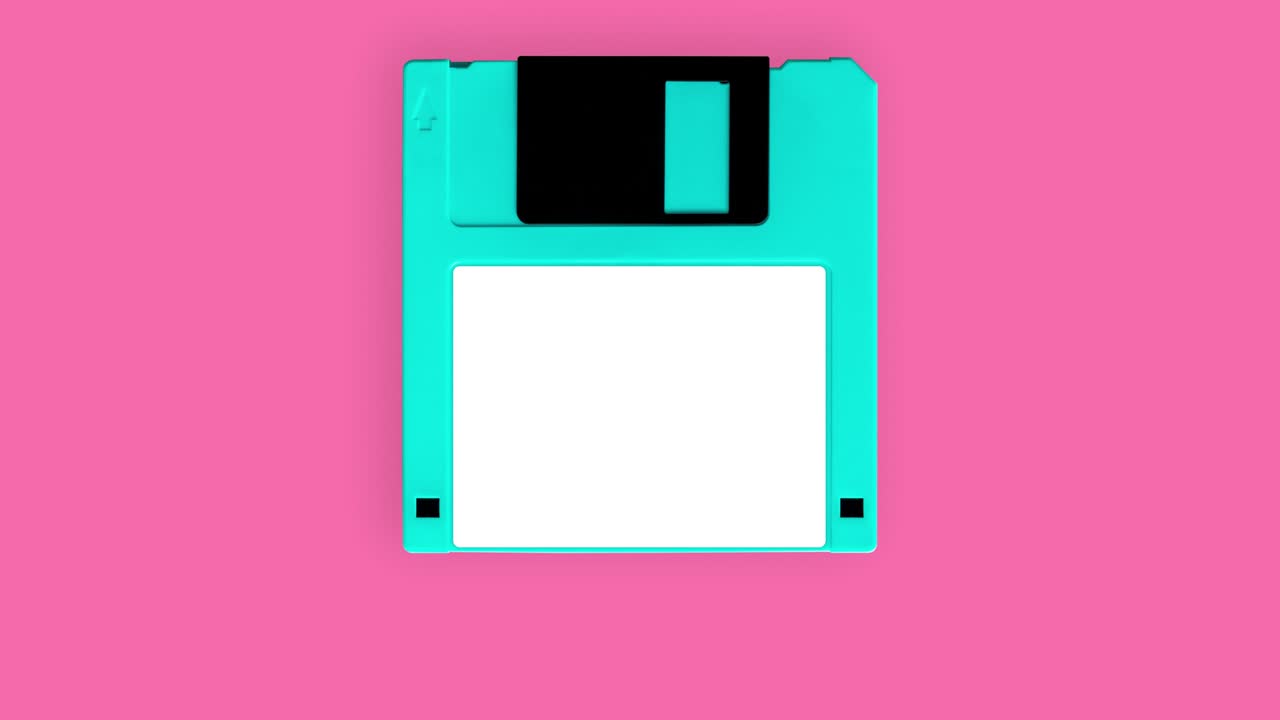 Floppy disk 3.5" inch saving file with progress bar animation