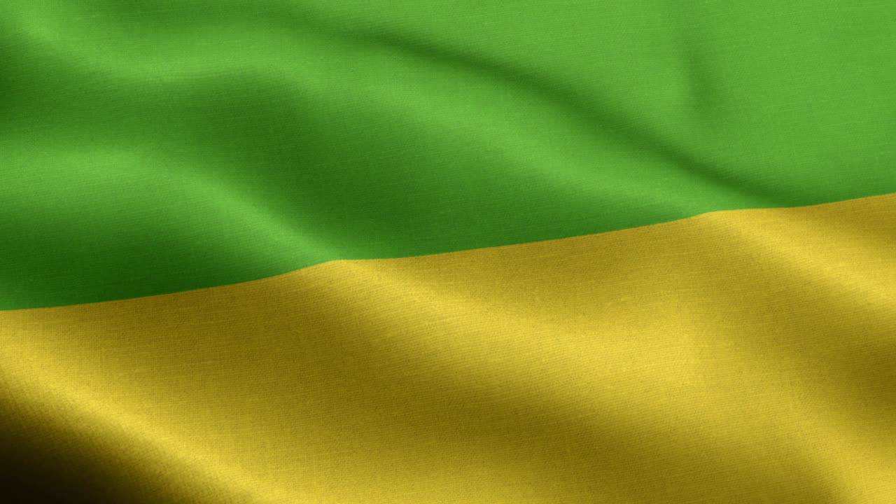 recklinghausen, renania del norte-westfalia - banderas estatales de alemania - banderas municipales alemanas - alemania - patrón de onda de bandera elementos loopables - disparo en cámara lenta bandera - bucle listo bandera de pantalla completa está agitando en cámara lenta. animación 3d realista.