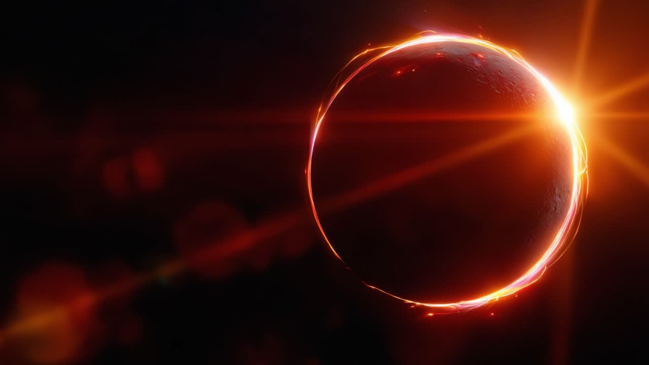 Stunning Solar Eclipse Captured with Radiant Light Effects, Revealing the Majestic Interaction Between the Sun and Moon in a Celestial Dance of Shadows and Light