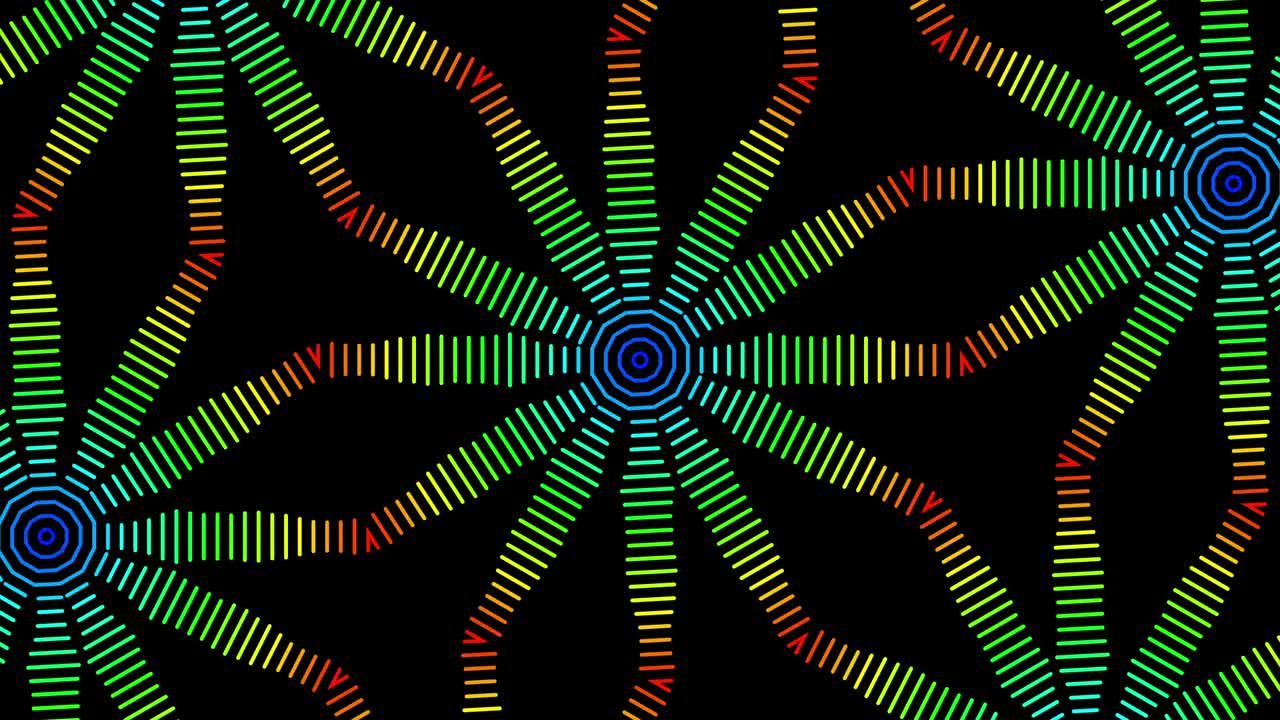 Abstract neon lights kaleidoscopic animation