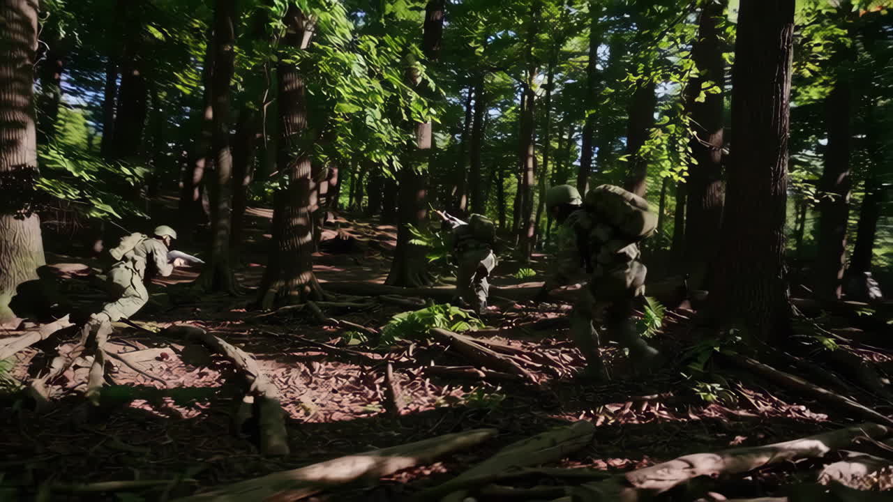 Soldiers in a Forest Training Exercise