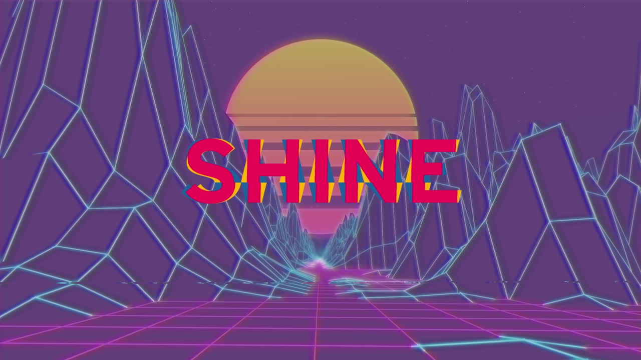 보라색 배경에 디지털 지도 위에 빛나는 텍스트의 애니메이션