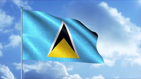 the flag of saint lucia waving in the wind