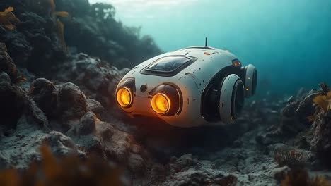 futuristic underwater exploration drone