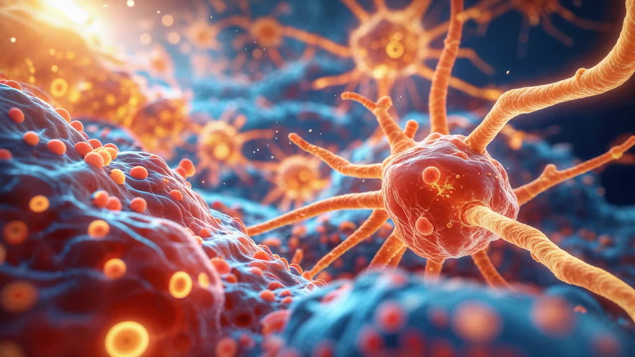Detailed Microscopic View of Neurons and Neural Connections