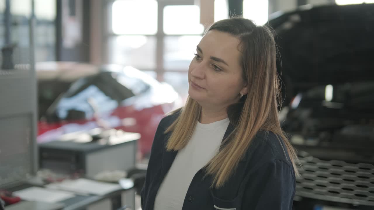 gerente de servicio de automóviles trabajando en un escritorio en la oficina