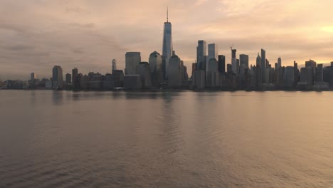 aerial footage of lower manhattan