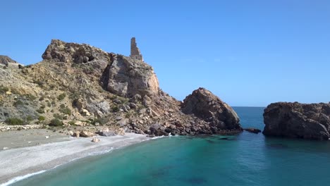 old tower destroyed in top of a cliff in the south of spain