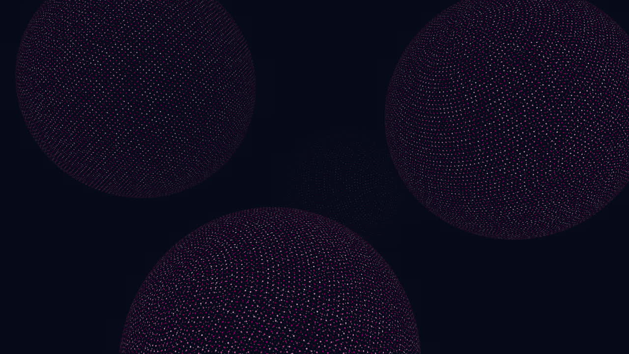 Digital sphere pattern with neon led glitters in dark galaxy