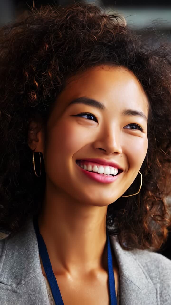 Captivating Smiles: A Close-Up Journey Through Two Frames of Joyful Expressions and Radiant Beauty Showcasing a Confident and Engaging Personality