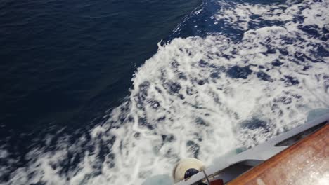 yacht ride in mediterranean sea. waves crashing