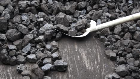 shovel and coal, lignite storage