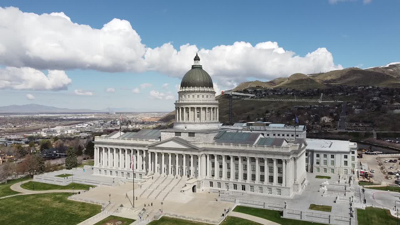 Utah State Capitol drone shot