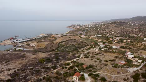 A-clip-showing-footage-of-the-landscape-of-Aigina,-which-is-an-island-in-Greece